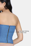 Zivame Non-Padded Short Slip Corset - Dark Wash — thumbnail 8